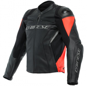 DAINESE RACING 4 SKINNJACKA SVART/FLUO RÖD